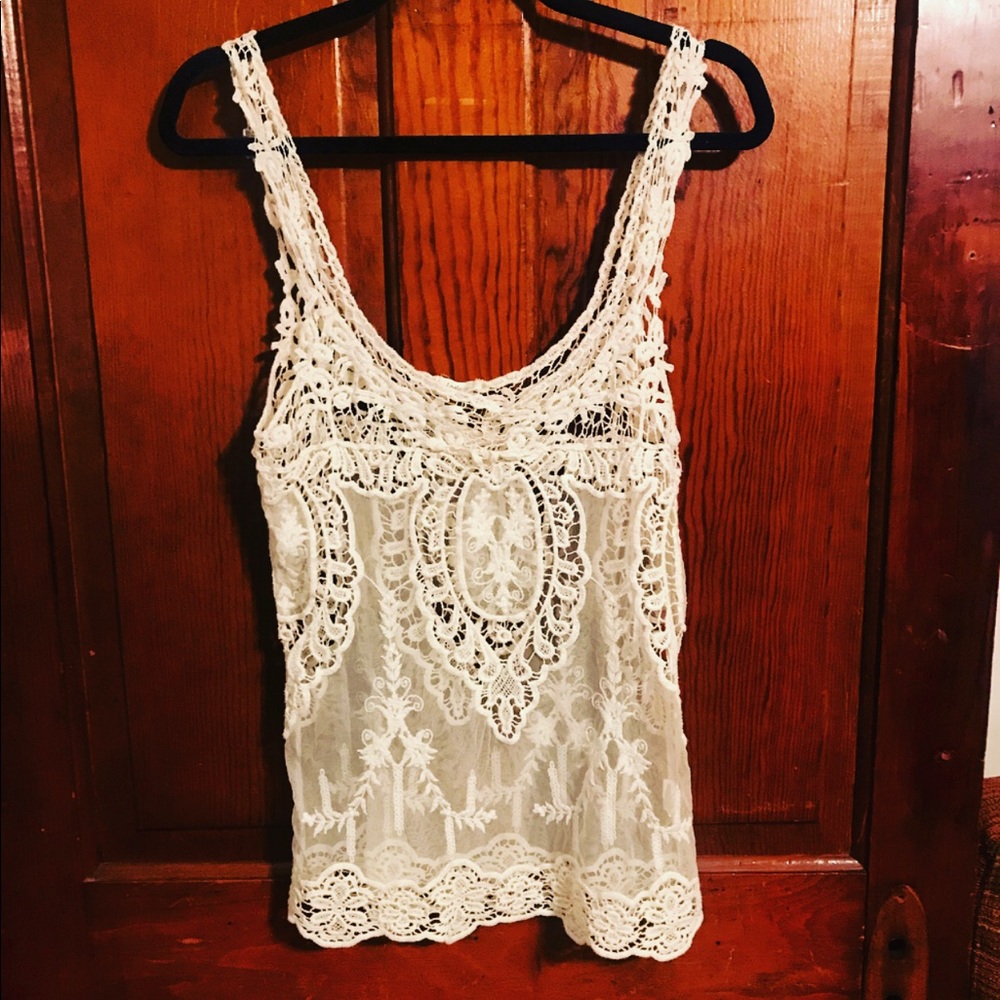 Lace Crochet Lovely 153 Tank Top Size S